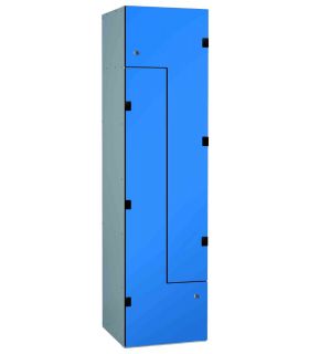 Z Locker -Two User Laminate Door Locker - Probe SGL-Z and doors closed in blue
