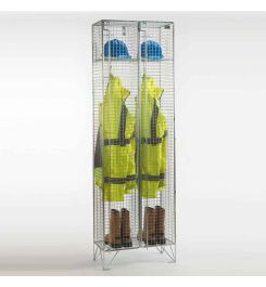 Nest of 2 One Door Wire Mesh Storage Lockers
