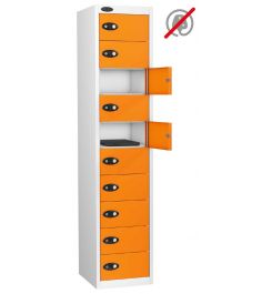 Probe Laptop Storage Locker 10 Doors 380x460 - Orange Doors