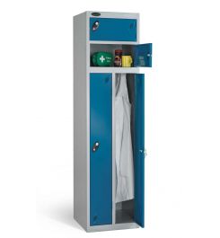 Probe Two Person Storage Key Locking Locker 1780x460x460 blue door open