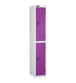  Probe 2 Door High Steel Storage Locker Key Lock - lilac door/white body