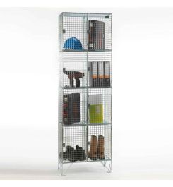 4 Door Nest of 2 Steel Wire Mesh Storage Locker