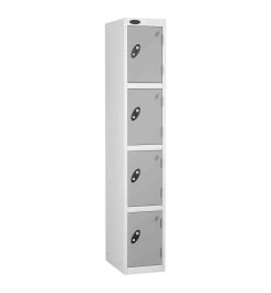  Probe 4 Door High Steel Storage Locker Padlock Hasp Lock - silver grey white body