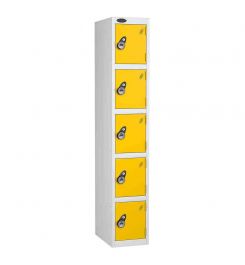 Probe 5 Door Combination Locking High Metal Locker yellow/white