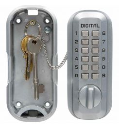 Lockey LKS500SC Satin Chrome Digital Large Key Safe - open