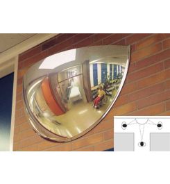 Moravia Panoramic 3 way Vision 90cm 180 degrees 1/2 Dome Convex Wall Mirror in use