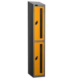 Probe Vision Panel 2 Door Combination Locking Anti-Stock Theft Locker sloping top fitted yellow