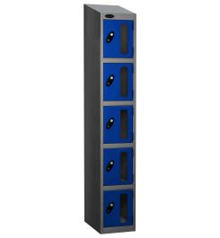 Probe Vision Panel 5 Door Electronic Locking Anti-Stock Theft Locker sloping top fitted blue 