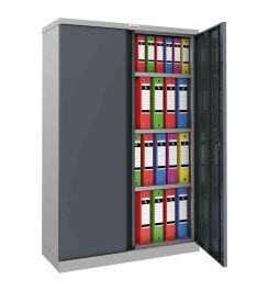 Phoenix SCL1491GGK 2 Door Grey Steel Storage Cupboard | Key Locking