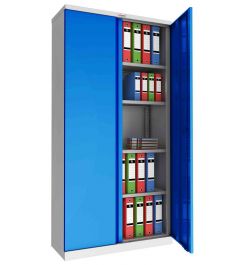 Phoenix SCL1891GBK 2 Door Blue Steel Storage Cupboard | Key Locking - open