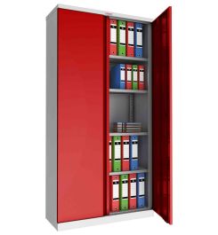 Phoenix SCL1891GRK 2 Door Red Steel Storage Cupboard | Key Locking - open