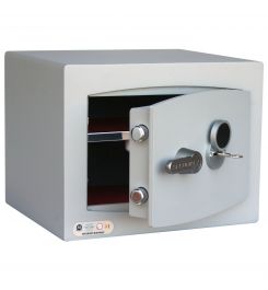 Key Lock Security Safe - Securikey Mini Vault Silver 1K ajar