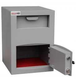 Securikey Mini Vault Silver Deposit Safe 2 Key Lock deposit - safe door open
