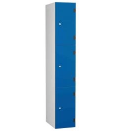 Probe ShockBox Overlay Laminate Door Locker Three Compartments in blue