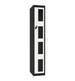 Probe Vision Panel 1 Door Padlock Locking Anti-Stock Theft Locker sloping top fitted silver grey