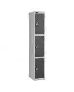 Probe 3 Door Combination Locking High Metal Locker Black/Silver