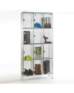 4 Door Nest of 3 Steel Wire Mesh Storage Locker offers 12 compartments
