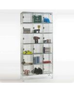 6 Door Nest of 3 Steel Wire Mesh Storage Locker with 18 compartments