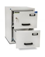 Burton FF200K 2 Key Drawer Fire Resistant Filing Cabinet - both drawers open