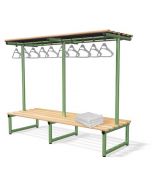 Probe Type G Double Bench with Hanging Rail Light Ash