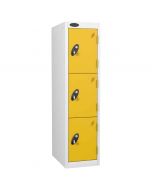 Probe 3 Door Medium Height Storage Locker Latch Hasp Lock - Yellow Doors