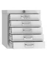 Phoenix MD0304G 5 Drawer A4 Size Steel Cabinet - drawers open