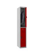 Next Day Delivery Locker | Phoenix PL 300D 2 Door Combination Lock - RED - FRONT VIEW