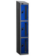 Probe Vision Panel 3 Door Combination Locking Anti-Stock Theft Locker sloping top fitted blue