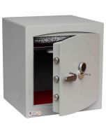 Key Locking Security Safe - Securikey Mini Vault Silver 3K - door ajar